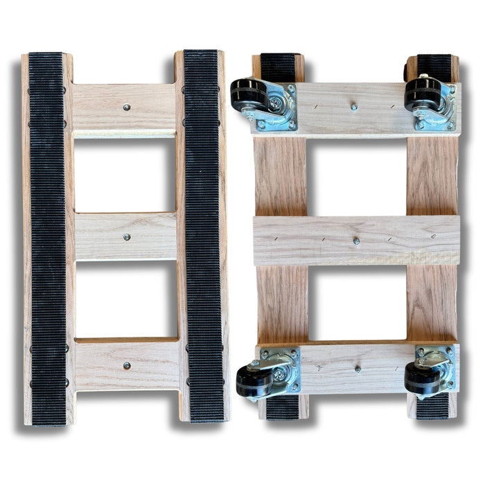 20"x36" Heavy-Duty Oak H-Frame Dolly | 2,240 lbs Capacity | Phenolic Wheels | USA-Made