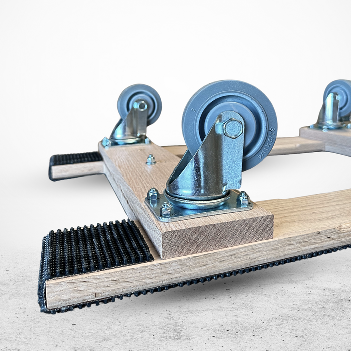 18" X 36" Premium H-Frame Solid Oak Dolly - 720 Lbs Load Capacity - 3" Gray Non-Marking Wheels - Made in the USA