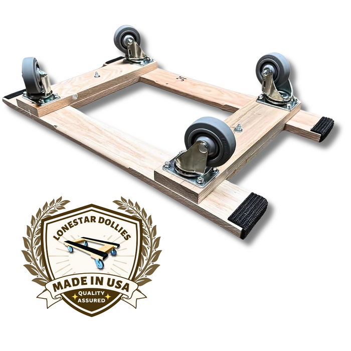 25-Pack Industry Standard Solid Oak Movers Dolly - 18" x 30" with Non-Marking Rubber Wheels