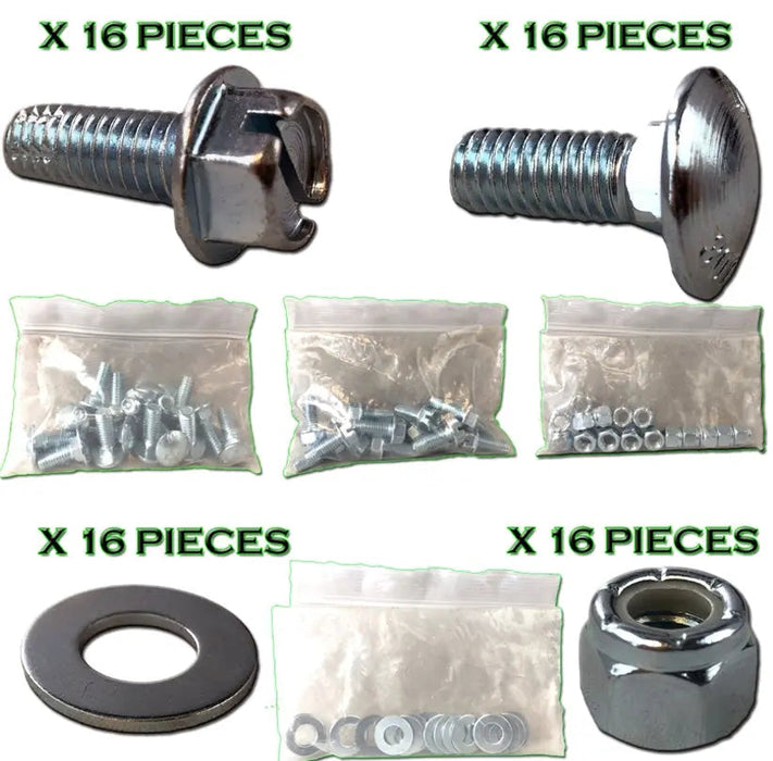 1/2"-13 Caster Mounting Hardware Kit, 64-Piece Set for 4 Casters, Model 12CPMHCP16PE