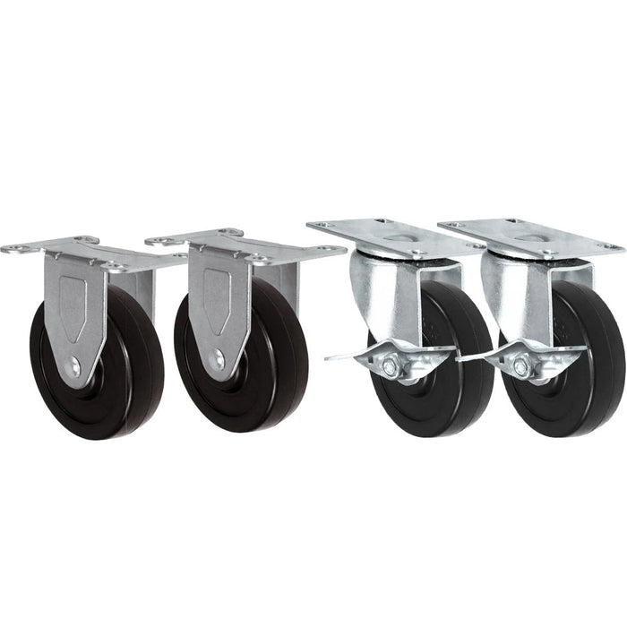 5" x 1.25" TPR Swivel & Rigid Caster Pack, 125 lb, Model 1997371