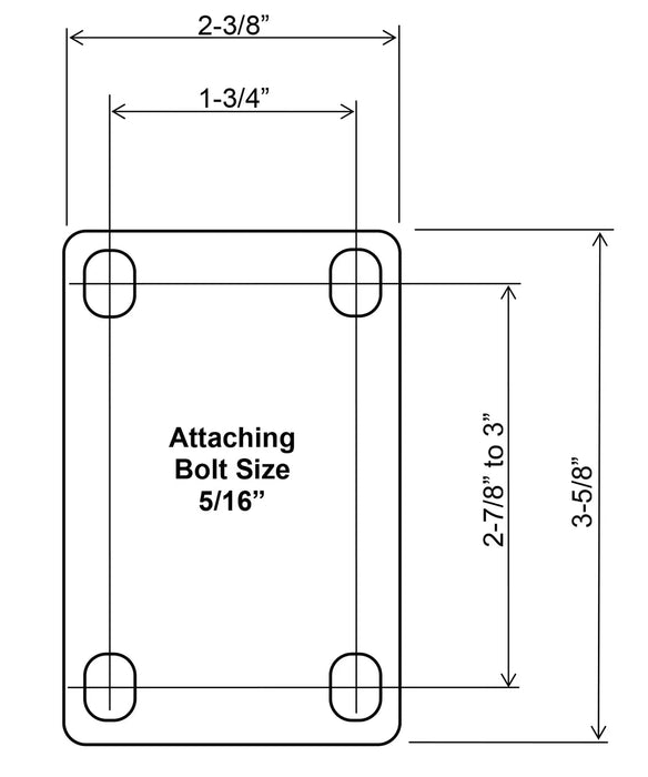 5" x 1.25" TPR Swivel & Rigid Caster Pack, 125 lb, Model 1997371