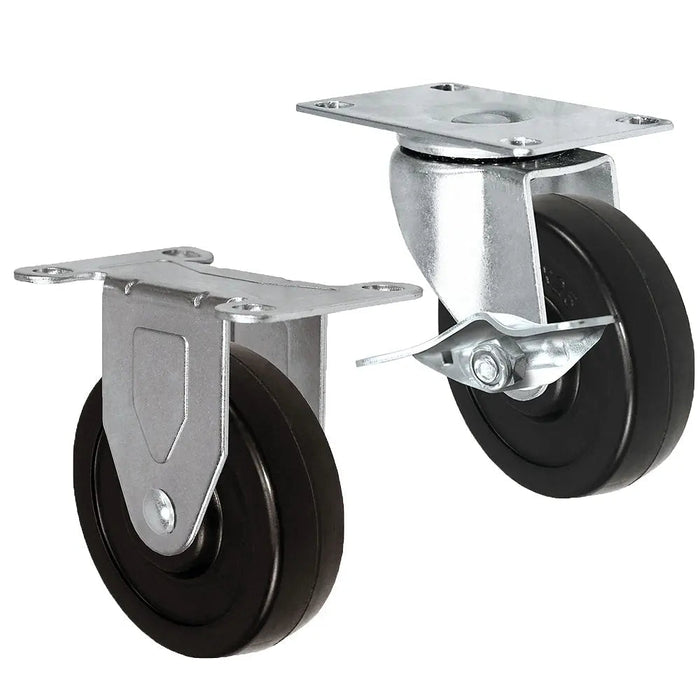 5" x 1.25" TPR Swivel & Rigid Caster Pack, 125 lb, Model 1997371