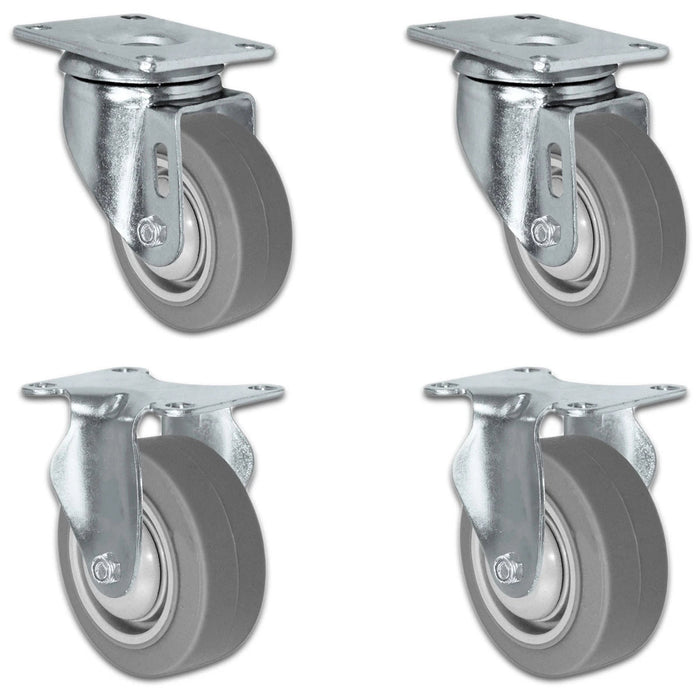 3" x 1.25" TPR Swivel & Rigid Caster, 900 lb, Model 21CS314FX35X-01-2S-2R