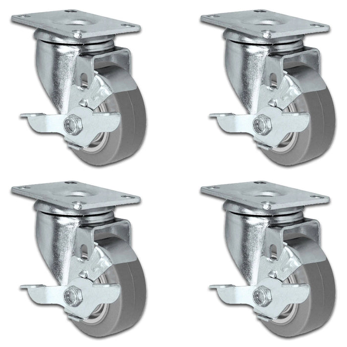 3" x 1.25" TPR Swivel Locking Caster, 900 lb, Model 21CS314FX35X-01-ASL