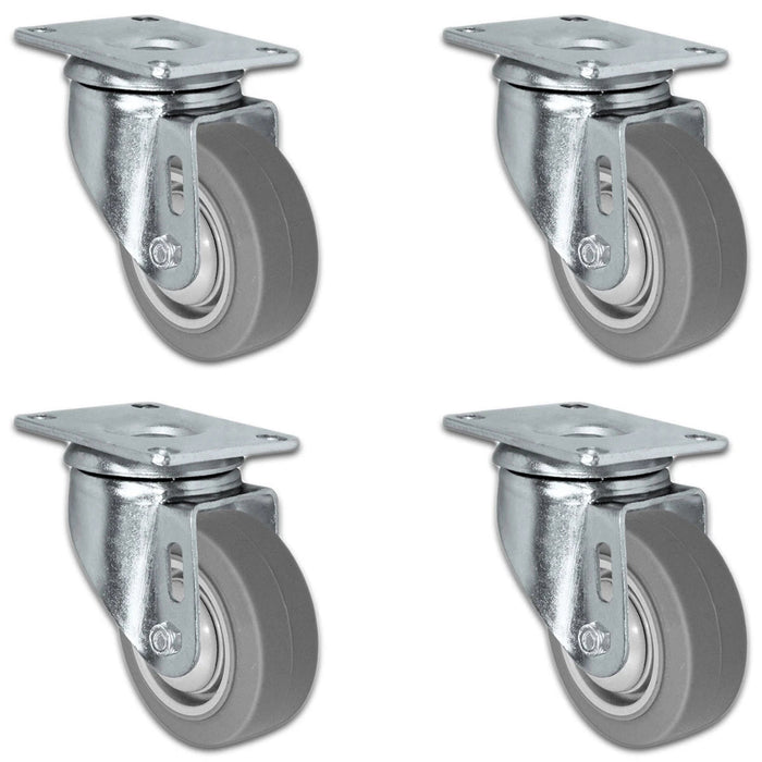 3" x 1.25" TPR Swivel Caster, 900 lb, Model 21CS314FX35X-01-Set