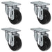 3" x 1.25" Hard Rubber Swivel Caster Set, 1,100 lb, Model 21CS314HR-82-01-Set