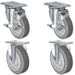 4" x 1.25" TPR Swivel & Rigid Caster, 1,200 lb, Model 21CS414FX35X-01-2LS-2R