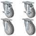 4" x 1.25" TPR Swivel Caster with Brake, 1,260 lb, Model 21CS414FX35X-01-2LS-2S