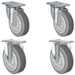 5" x 1.25" TPR Swivel & Rigid Caster Set, 1,260 lb, Model 21CS514FX35X-01-2S-2R