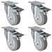 4" x 1.25" TPR Swivel Caster Set with Brake, 1,200 lb, Model 21CS414FX35X-01-ASFL