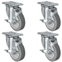 5" x 1.25" TPR Swivel Caster Set, 1,260 lb, Model 21CS514FX35X-01-ASL