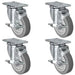 5" x 1.25" TPR Swivel Caster Set, 1,260 lb, Model 21CS514FX35X-01-ASL