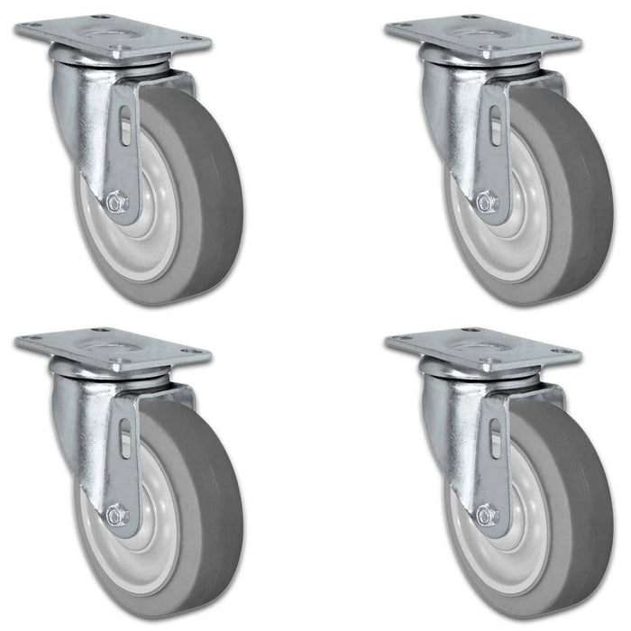 5" x 1.25" TPR Swivel Caster, 1,260 lb, Model 21CS514FX35X-01-SET