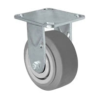 5" x 2" TPR Rigid Caster, 4" x 4-1/2" Plate, 500 lb, Model 30CR520PPR23X-03