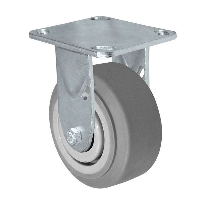 5" x 2" TPR Rigid Caster, 4" x 4-1/2" Plate, 500 lb, Model 30CR520PPR23X-03
