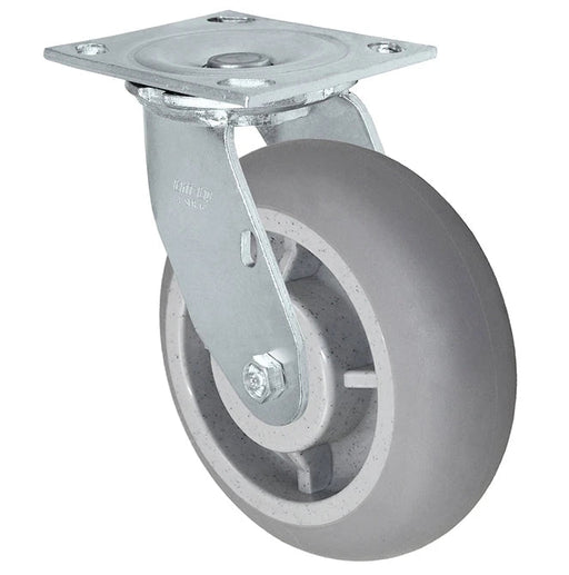 5" x 2" TPR Swivel Caster, 4" x 4-1/2" Top Plate, 500 lb, Model 30CS520DTR38X-03