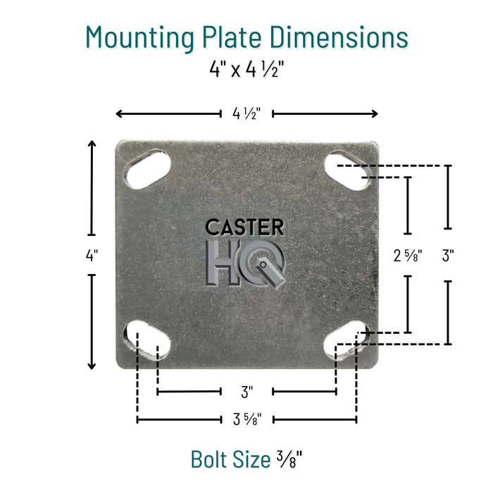 3/8"-16 Caster Mounting Hardware Kit, 64-Piece Set for 4 Casters, Model 38CPMHCP16PE