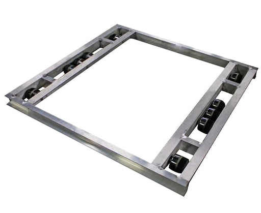 B&P 48"x48" Aluminum Pallet Dolly 10-Roller, 8,000 lb, Model 4848-10T