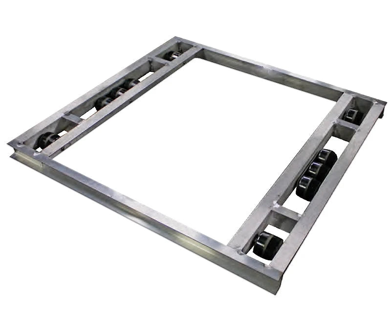 B&P 48"x48" Aluminum Pallet Dolly 10-Roller, 8,000 lb, Model 4848-10T