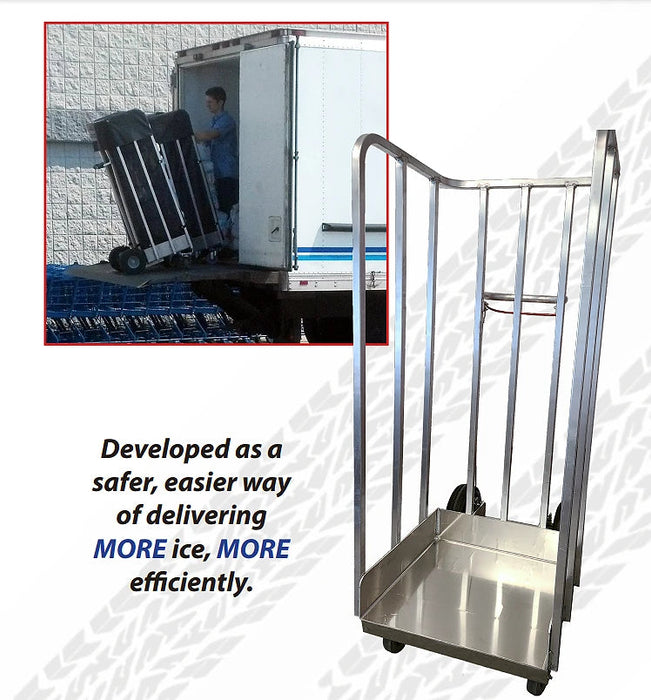 B&P 20-Bag Commercial Ice Cart No-Flat Wheels, Model 5012-002