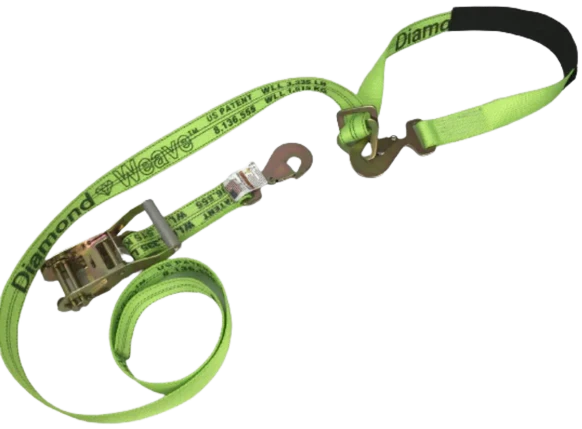 Heavy-Duty Axle Strap Combo 2" x 10' Diamond Weave, 3,333 lb, Model A-2X10RAS-FSH-DW