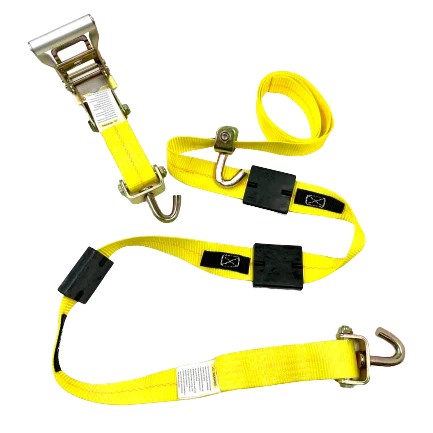 Car Tie Down 2" x 11' with 3 Swivel J Hooks, 3,333 lb, Model A-2X11RSJRCS-I
