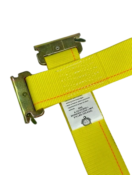 2" x 12' Cambuckle Strap Assembly with E-Track Fittings, 870 lb, Model A-2X12CBSE-I