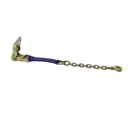 2" x 1' Diamond Weave Ratchet Strap, Chain End & Grab Hook, 3,333 lb, Model A-2X1RCE-DW
