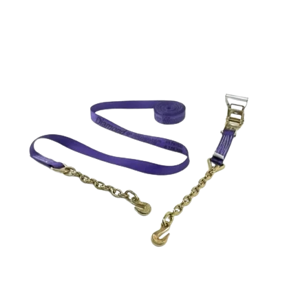 Heavy-Duty Ratchet Strap 2" x 30' Chain Ends, 3,333 lb, Model A-2X30RCE-DW