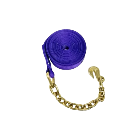 Heavy-Duty Ratchet Strap 2" x 30' Chain Ends, 3,333 lb, Model A-2X30RCE-DW