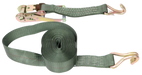 Green Camo Ratchet Strap 2" x 30' Wire Hooks, 3,333 lb, Model A-2X30RWH-OLIVE