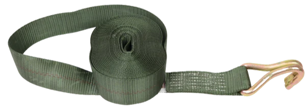 Green Camo Ratchet Strap 2" x 30' Wire Hooks, 3,333 lb, Model A-2X30RWH-OLIVE
