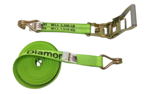 Ratchet Tie Down Strap 2" x 30' Wire Hooks, 3,333 lb, Model A-2X30RWHK-DW