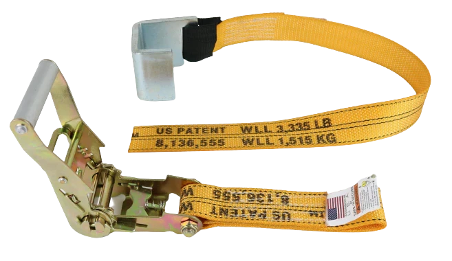 2" x 4' Gas Cylinder Ratchet Strap Diamond Weave, 3,333 lb, Model A-2X4RBEWASTEHOOK-DW
