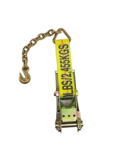3" Ratchet Strap Short End & Chain Grab Hook, 5,400 lb, Model A-3X1RCE