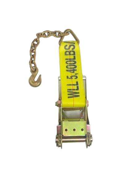 Heavy-Duty 4" Ratchet Strap, Chain End, 5,400 lb, Model A-4X1RCE