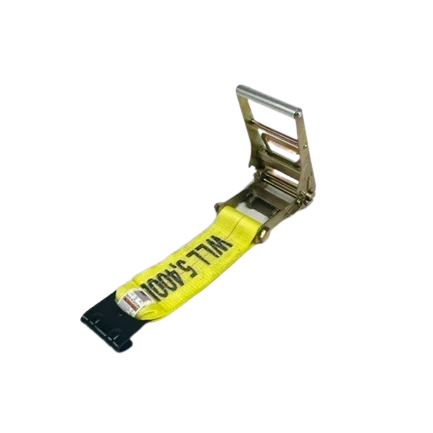 4" Heavy-Duty Ratchet Strap with Flat Hook & Long Handle, 5,400 lb, Model A-4X1RFH