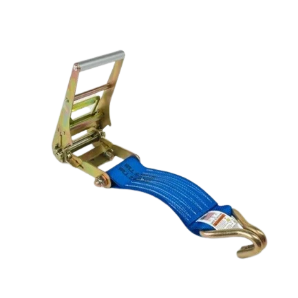 4" x 1' Diamond Weave Ratchet Short End & Double J-Hook, 5,400 lb, Model A-4X1RWHK-DW