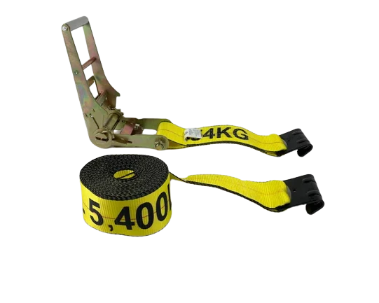 Ratchet Strap Assembly 4" x 30' with Flat Hooks, 5,400 lb, Model A-4X30RFH-I