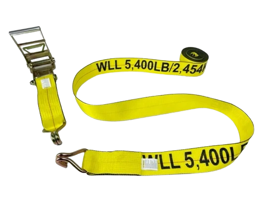 Ratchet Strap 4" x 30' Wire Hooks, 5,400 lb, Model A-4X30RWHK-I