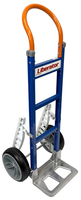 B&P Hand Truck, Customized Powder Coat Loop Handle, with 10" No Flat Wheels and Stair Climbers, Model WEB-HTA-037