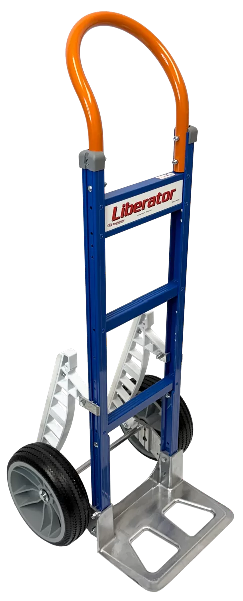 B&P Hand Truck, Customized Powder Coat Loop Handle, with 10" No Flat Wheels and Stair Climbers, Model WEB-HTA-037