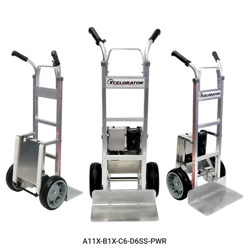 B&P Xcelorator Power Assist Hand Truck, Square Loop Handle, Model A11X-B1X-C6-D6SS-PWR