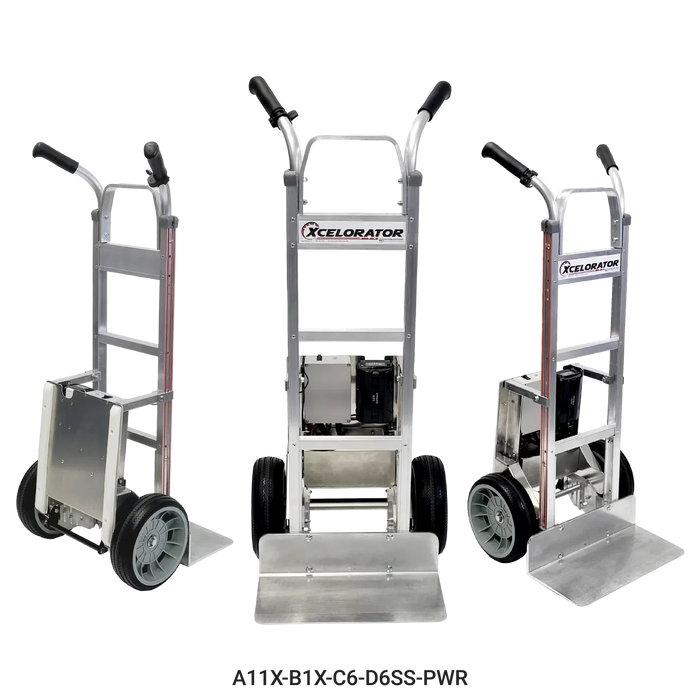 B&P Xcelorator Power Assist Hand Truck, Square Loop Handle, Model A11X-B1X-C6-D6SS-PWR