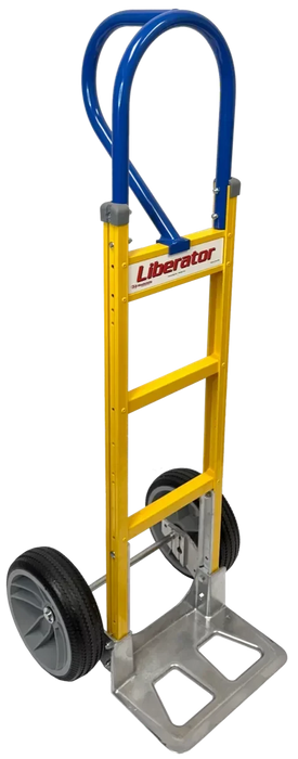B&P Hand Truck, Customized Powder Coat Straight Loop, Vertical Grip at 52" with 10" No Flat Wheels, Model WEB-HTA-038