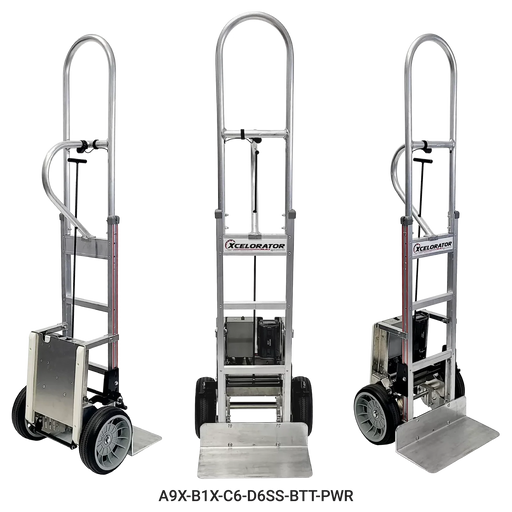 B&P Xcelorator Power Assist Hand Truck, Brake Variant, Model A9X-B1X-C6-D6SS-BTT-PWR