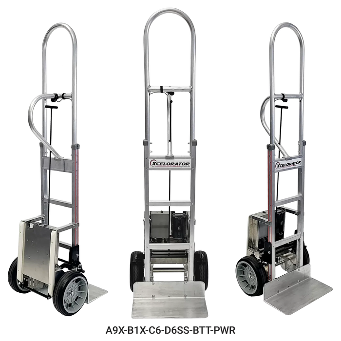 B&P Xcelorator Power Assist Hand Truck, Brake Variant, Model A9X-B1X-C6-D6SS-BTT-PWR