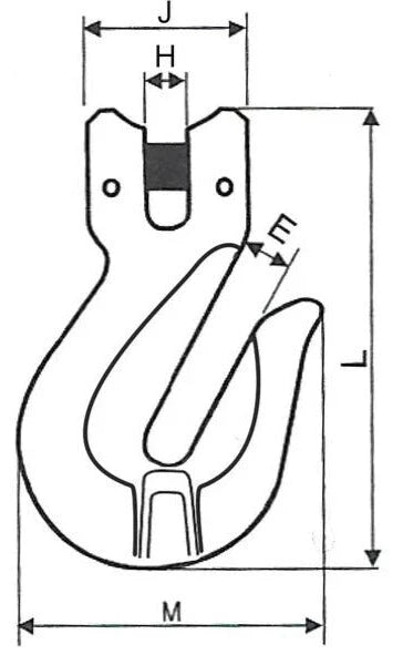 Durabilt 3/8" Grade 100 Steel Clevis Cradle Grab Hook, 8,800 lb, Model 60CR830DS25-04