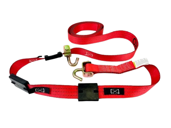 2" x 14' Red Tecnic Pro Webbing Wheel Strap with Swivel J Hooks, Model AS-KK2X14SSJR